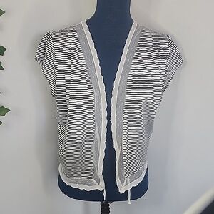 GAP Short Sleeve Knit Striped Cardigan